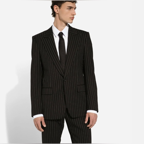 Dolce & Gabbana Sicily 2 pieces Suit In Stretch Pinstripe Wool men’s size 50 - Picture 3 of 16